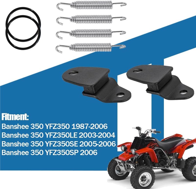 CULMKARI Exhaust Muffler Pipe Stay Mount with Hangers Springs and O-Rings Fits for Yamaha Banshee 350 YFZ350 1987-2006 - Image 2